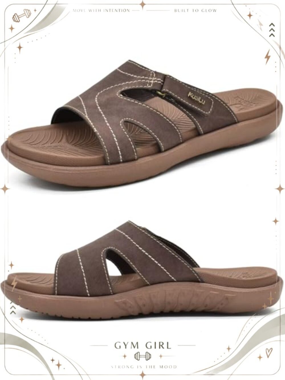Orthotic Slide Sandals Arch Support Comfort Slip On Walking Sandals